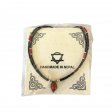 (image for) Nepalese Extra Fine Two Line Necklace - Black & Coral Pendant