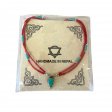 (image for) Nepalese Extra Fine Two Line Necklace - Pink & Turquoise Pendant