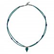 (image for) Nepalese Extra Fine Two Line Necklace - Lapis & Malachite Pendant