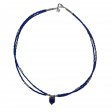 (image for) Nepalese Extra Fine Two Line Necklace - Blue Onyx & Lapis Pendant