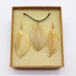 (image for) Necklace & Earring Set - Bravery Leaf - Gold