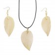 (image for) Necklace & Earring Set - Bravery Leaf - Gold