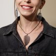 (image for) Necklace & Earring Set - Bravery Leaf - Pewter