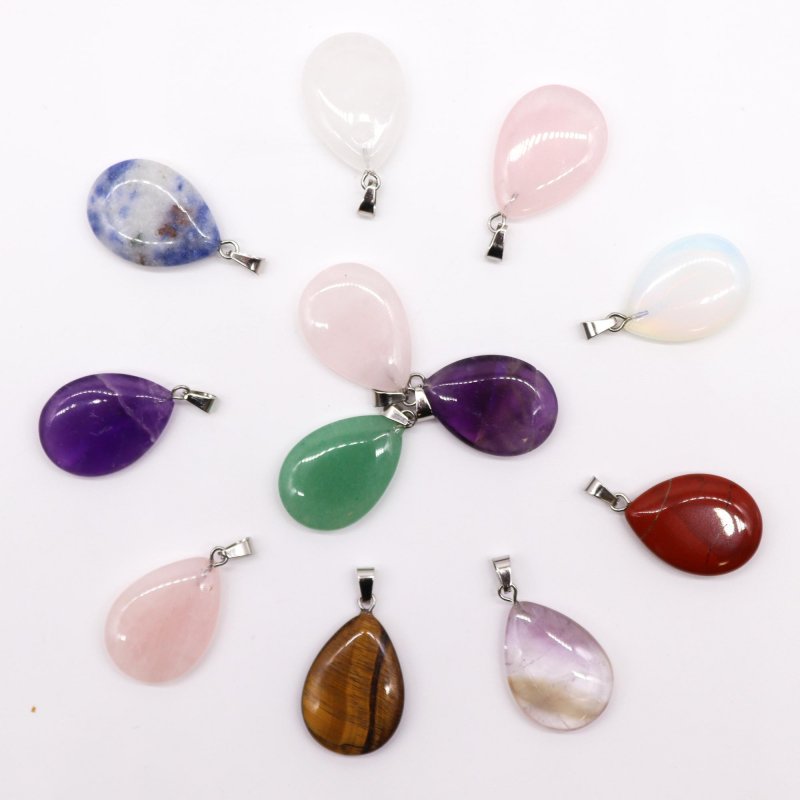 (image for) Gemstone Teardrops Pendants (12 assorted) 25x18mm