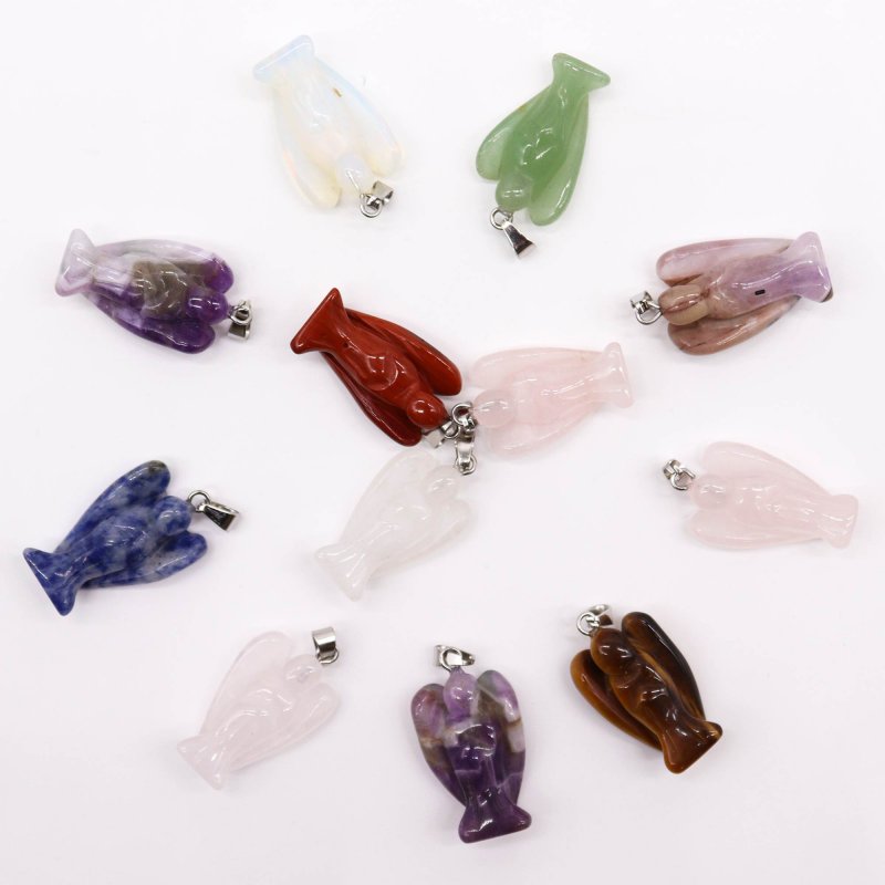 (image for) Gemstone Mini Angels Pendants (12 assorted) 26x18mm