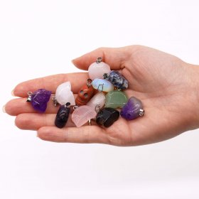 Gemstone Mini Skulls Pendants (12 assorted) 20x15mm