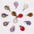 (image for) Steel Cased Pendant Teardrops - 12 Assorted Gemstone Chips & Shells