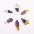 (image for) Gemstone Amethyst Gold & Silver Plated Pendants (6 assorted)