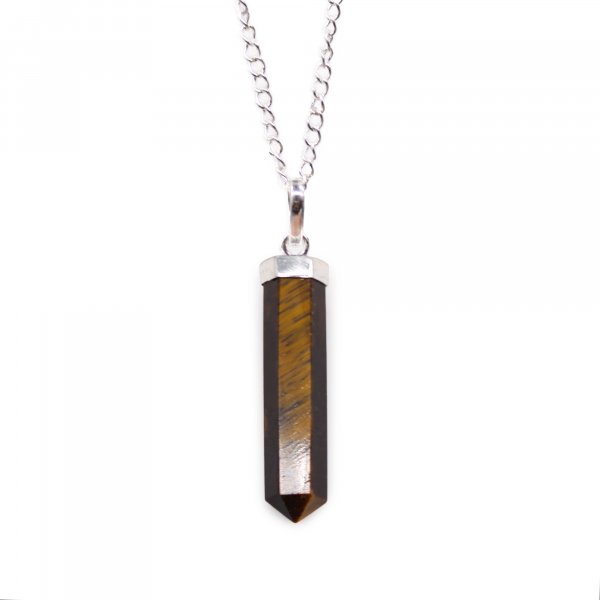 (image for) Gemstone Classic Point Pendant - Tiger Eye