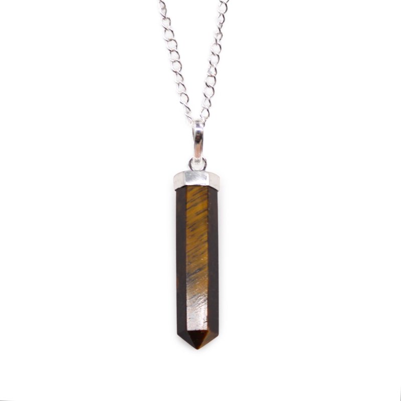 (image for) Gemstone Classic Point Pendant - Tiger Eye