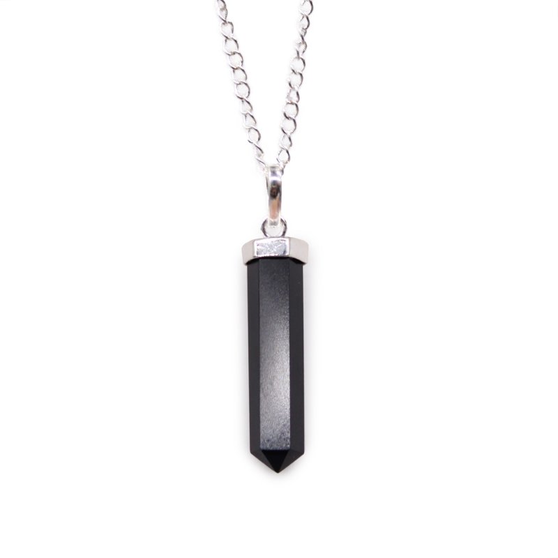 (image for) Gemstone Classic Point Pendant - Black Agate