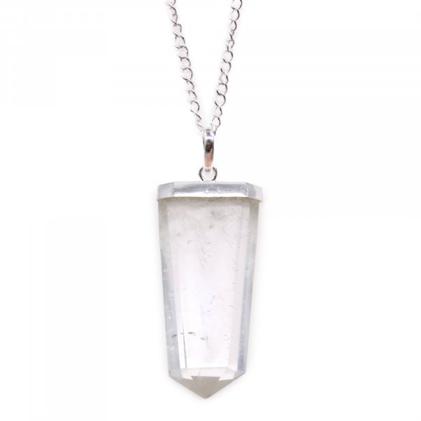 (image for) Gemstone Flat Pencil Pendant - Rock Quartz
