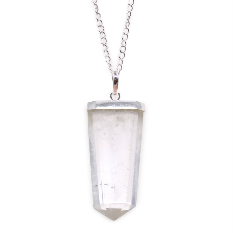 (image for) Gemstone Flat Pencil Pendant - Rock Quartz