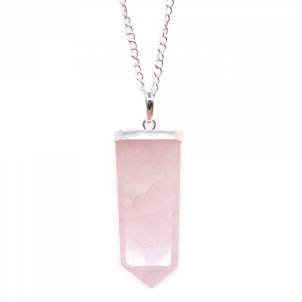 (image for) Gemstone Flat Pencil Pendant - Rose Quartz
