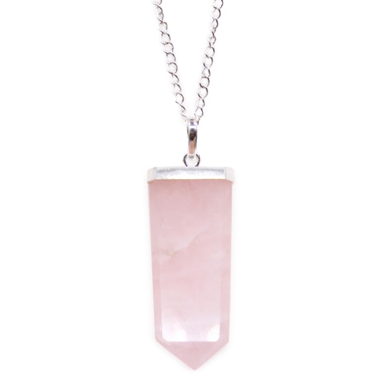(image for) Gemstone Flat Pencil Pendant - Rose Quartz