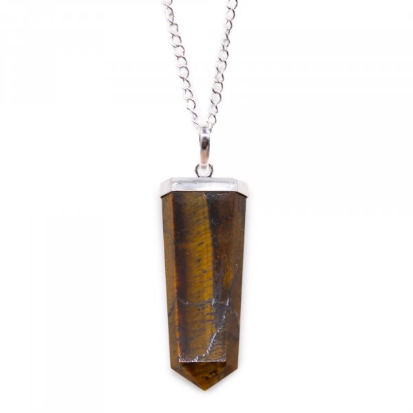 (image for) Gemstone Flat Pencil Pendant - Tiger Eye