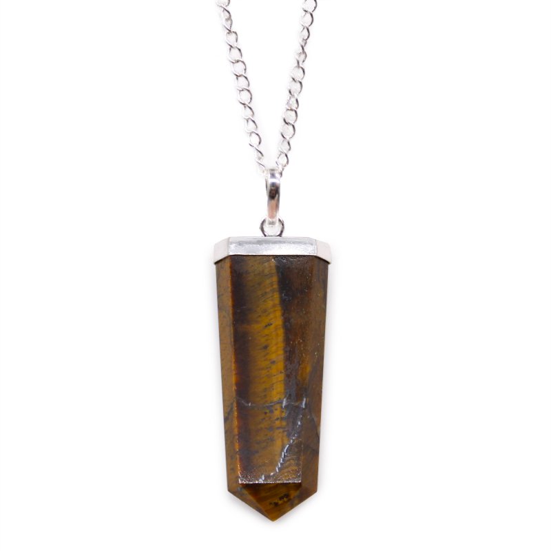 (image for) Gemstone Flat Pencil Pendant - Tiger Eye