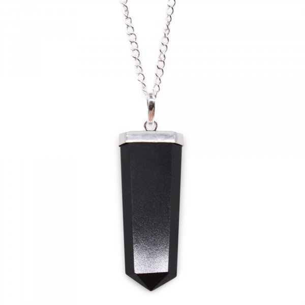 (image for) Gemstone Flat Pencil Pendant - Black Agate