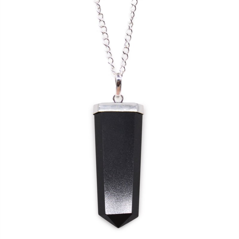 (image for) Gemstone Flat Pencil Pendant - Black Agate