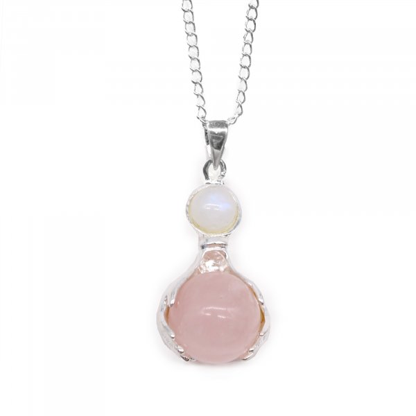 (image for) Gemstone Healing Hands Pendant - Rose Quartz