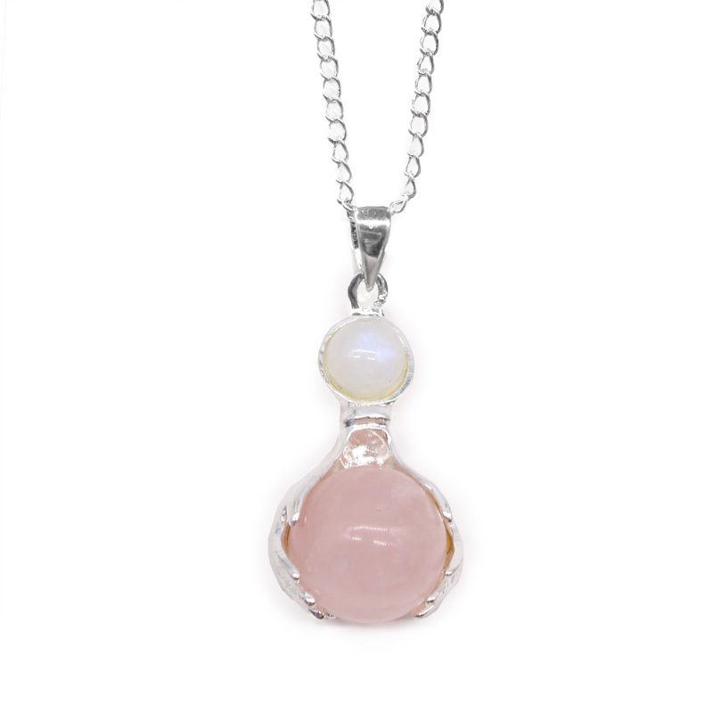(image for) Gemstone Healing Hands Pendant - Rose Quartz