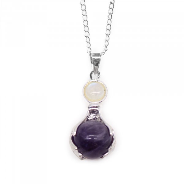 (image for) Gemstone Healing Hands Pendant - Amethyst