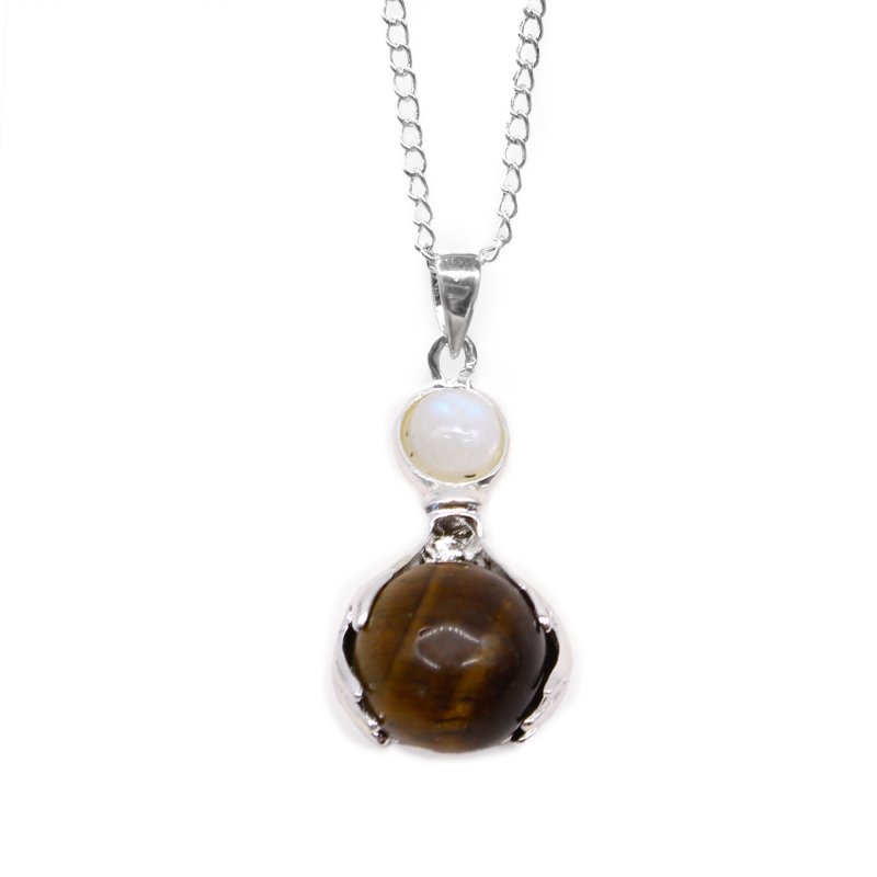 (image for) Gemstone Healing Hands Pendant - Tiger Eye