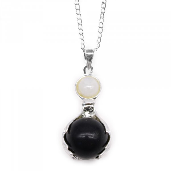 (image for) Gemstone Healing Hands Pendant - Black Agate