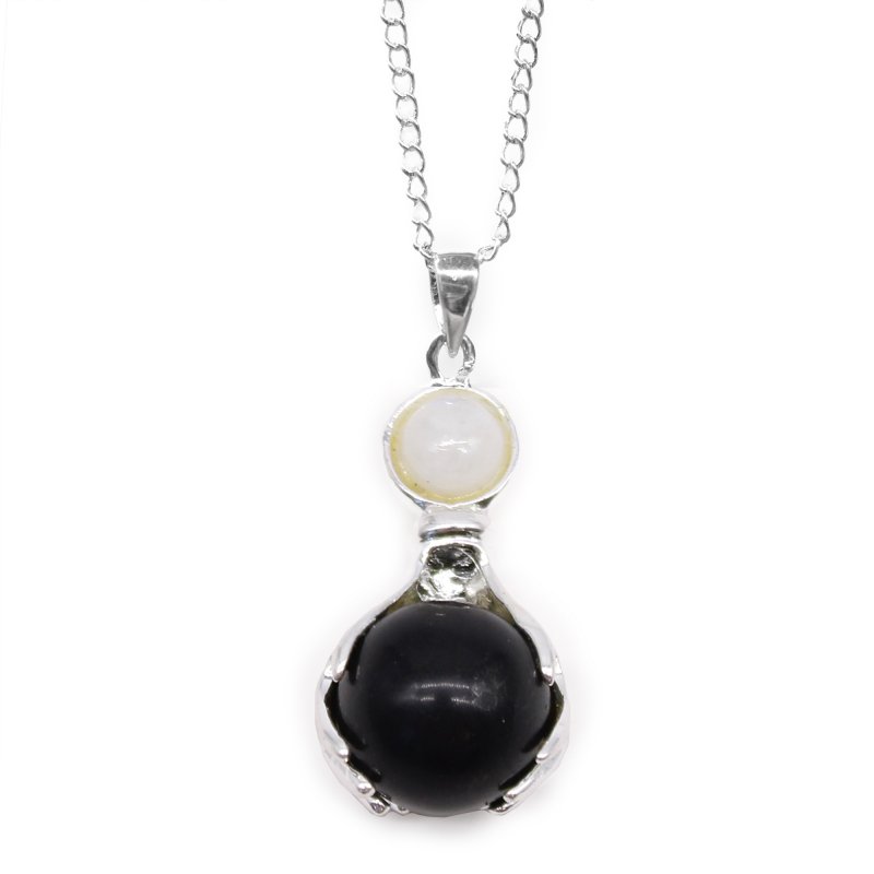 (image for) Gemstone Healing Hands Pendant - Black Agate
