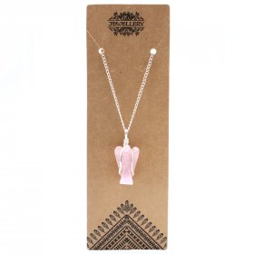 Gemstone Guardian Angel Pendant - Rose Quartz