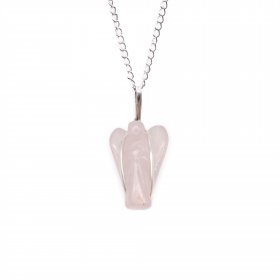 Gemstone Guardian Angel Pendant - Rose Quartz