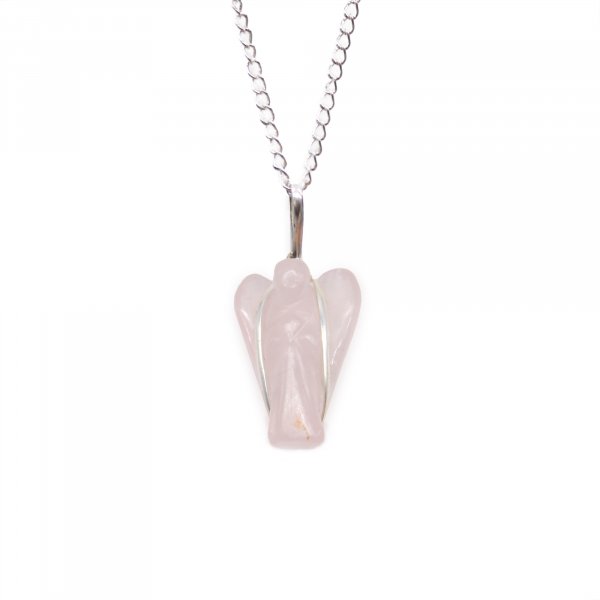 (image for) Gemstone Guardian Angel Pendant - Rose Quartz