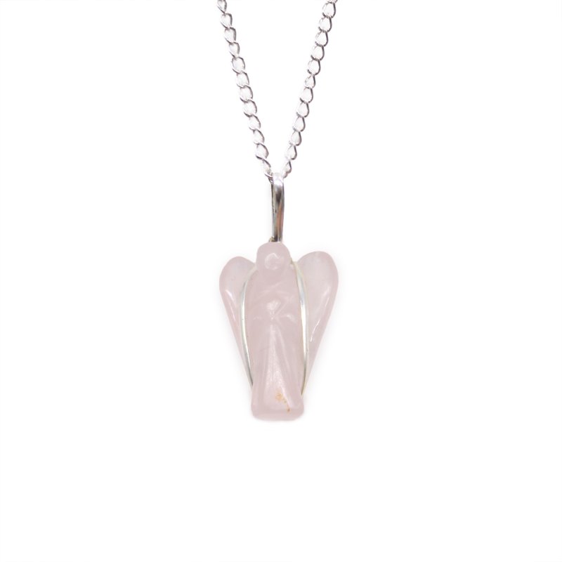 (image for) Gemstone Guardian Angel Pendant - Rose Quartz