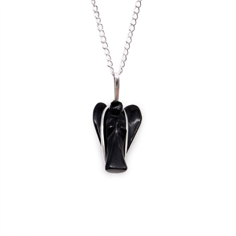 (image for) Gemstone Guardian Angel Pendant - Black Agate