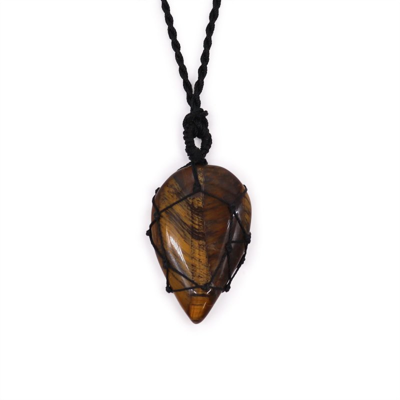 (image for) Laced Gemstone Teardrop Pendant - Tigereye
