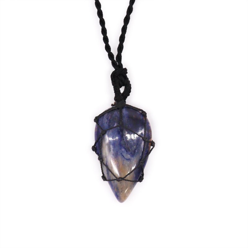 (image for) Laced Gemstone Teardrop Pendant - Sodalite