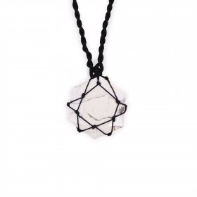 Laced Gemstone Hexagon Pendant - White Howlite