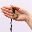 (image for) Laced Gemstone Hexagon Pendant - Yellow Quartz