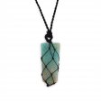 (image for) Laced Gemstone Flat Point Pendant - Amazonite