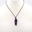 (image for) Laced Gemstone Flat Point Pendant - Amethyst