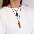 (image for) Laced Gemstone Flat Point Pendant - Golden Quartz