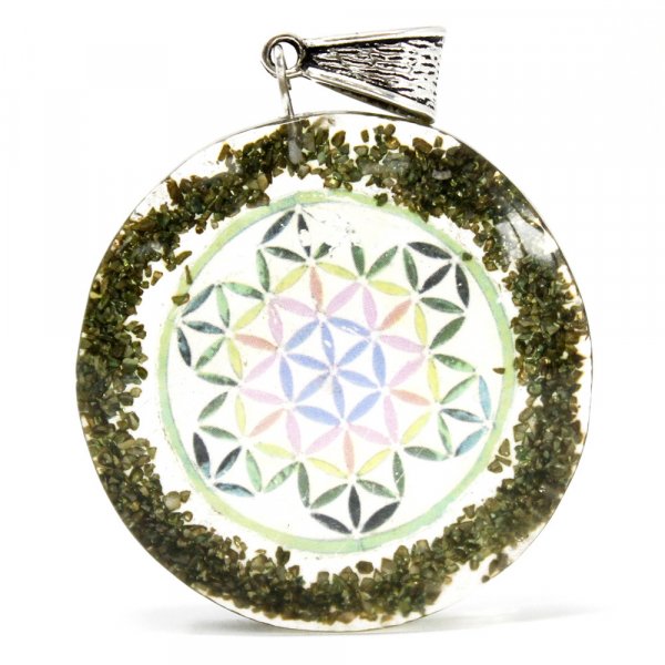 (image for) Orgonite Power Pendant - Greenstone Mandala