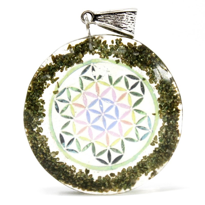 (image for) Orgonite Power Pendant - Greenstone Mandala
