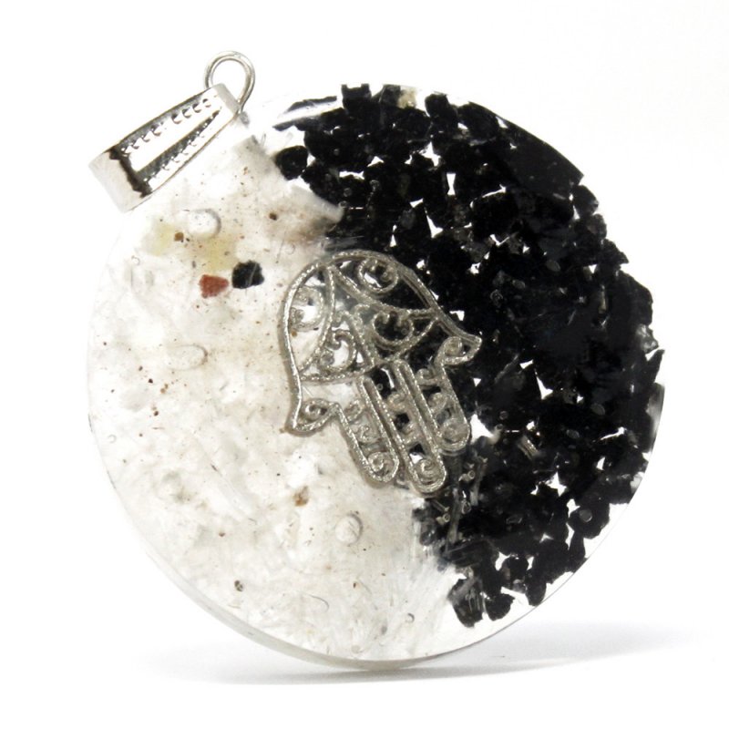 (image for) Orgonite Power Pendant - Good & Evil - Hamsa