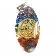 (image for) Orgonite Power Pendant - 7 Stone Chakra Oval with Tree