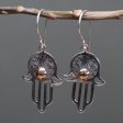 (image for) Silver & Gold Earring - Hamsa