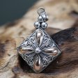 (image for) Silver & Gold Pendant - Square Drop