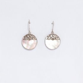 Shell & Silver Earrings - Classic Disc - MOP