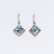 (image for) Shell & Silver Earrings - Square Dots- Abalone